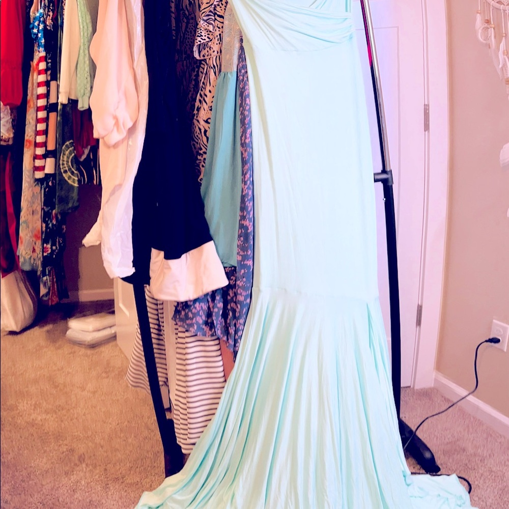 Maternity/photo shoot dress. Mermaid Style in a light sky/aqua blue Size L